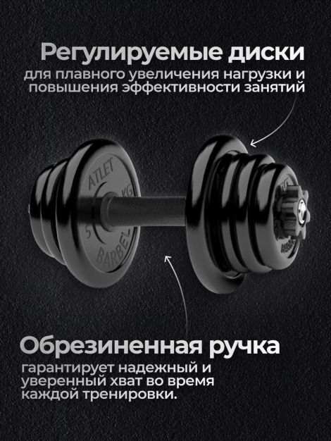 Гантель разборная MB Barbell MB-FdbM-At19 19кг